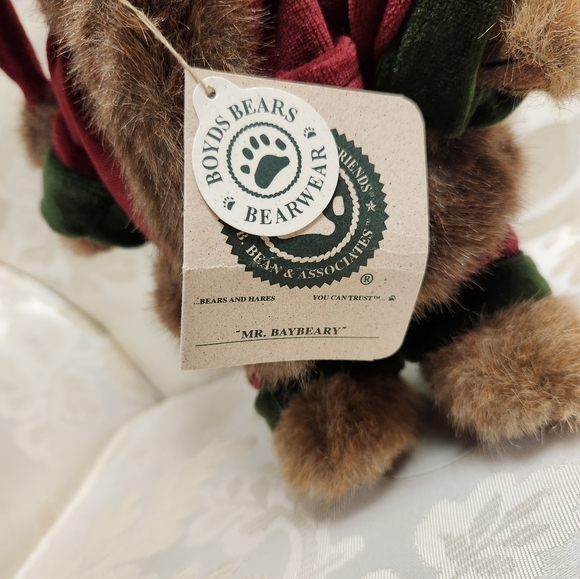 Boyd's Bears Mr Baybeary Plush Holiday Retired Teddy Bear with Tags & Stand - Picture 3 of 12